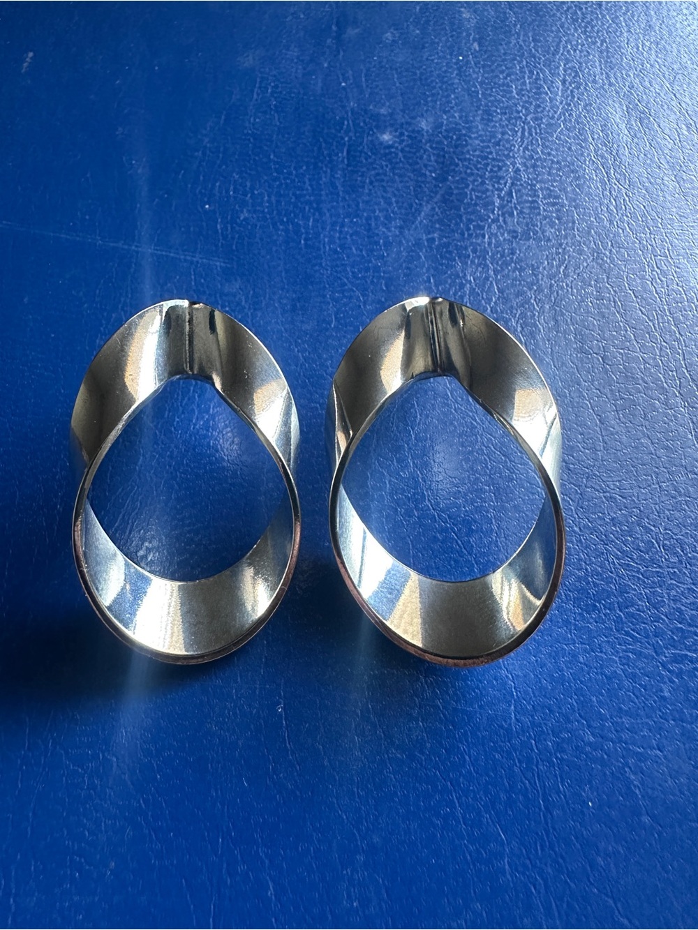 Modernist Twisted Drop Earrings - Silver Tone